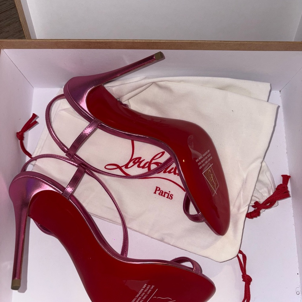 Christian Louboutin Pink Rosalie 100 Sandals - Picture 6 of 6